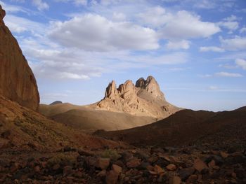 Scenic view of rocky mountains against sky