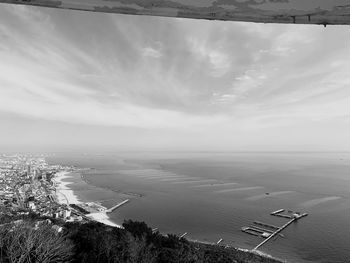 High angle view of sea against sky