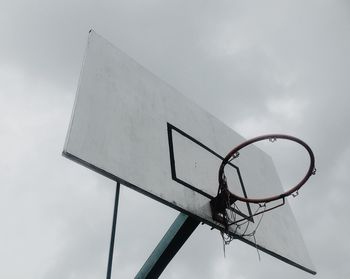 Low angle view of basketball hoop against sky