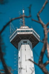 Low angle view of building against blue sky