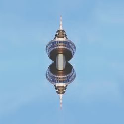 Low angle view of building against blue sky