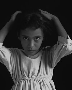 Portrait of a girl wearing one of hair accessories