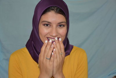 Close-up portrait of a beautiful young woman