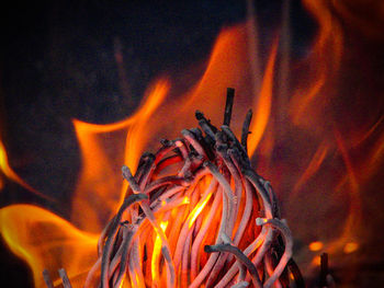 Close-up of bonfire