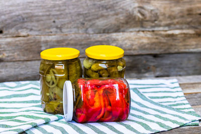 Close-up of food on table