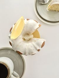 High angle view of ice cream in plate
