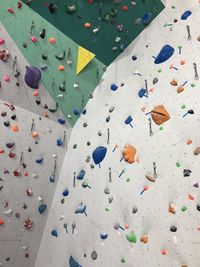 Full frame shot of climbing wall