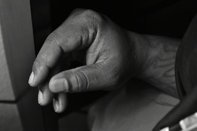 Close-up of hands at home