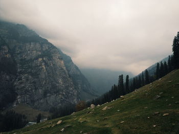 Scenic view of mountains against sky