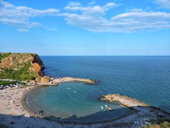 High angle view of sea against sky