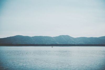 Scenic view of lake against clear sky