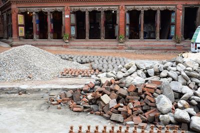 View of stones in building