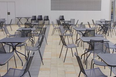 Empty chairs and tables