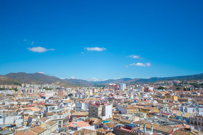 High angle view of townscape against sky