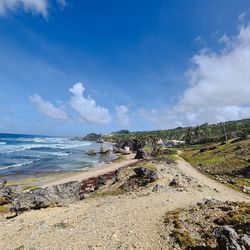 Scenic view of beach against sky