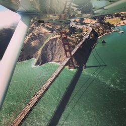 Aerial view of golden gate bridge