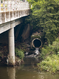 Arch bridge over river