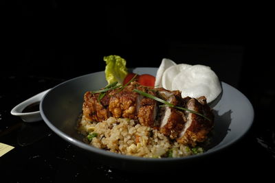 Close-up of food in plate