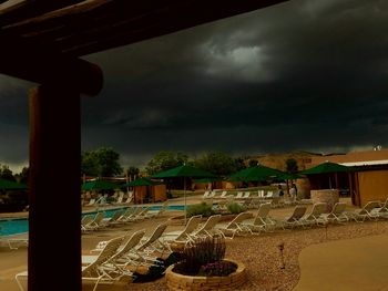 Building against cloudy sky