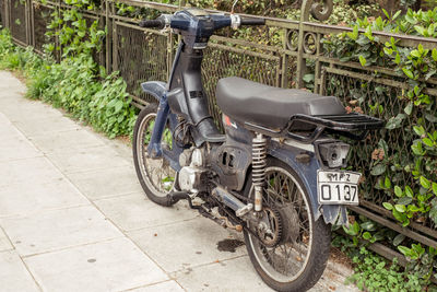 Bicycle parked on footpath