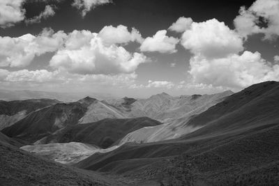 Scenic view of arid landscape against sky