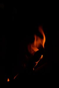 Close-up of fire against black background