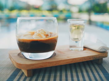 Close-up of coffee on table