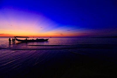 Scenic view of sea at sunset