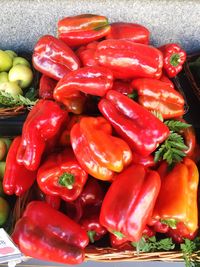 High angle view of vegetables