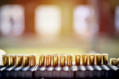 Close-up of wine in glass on table