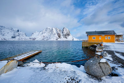 Sakrisoy fishing village on lofoten islands, norway