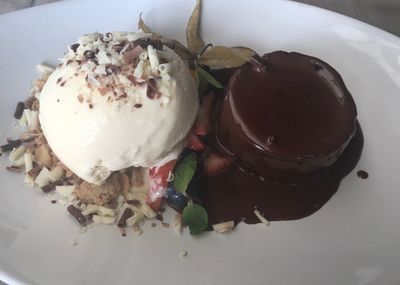 Close-up of ice cream in plate