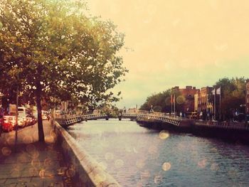 View of canal along buildings