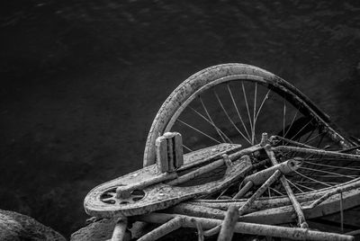 Close-up of abandoned boat