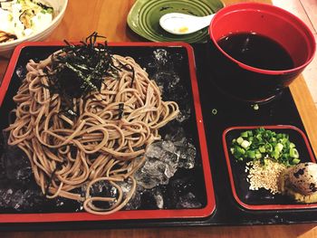 Close-up of served food