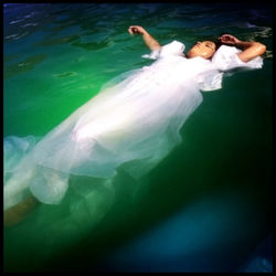 Underwater view of swimming in water