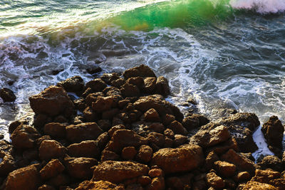 View of rocks in sea