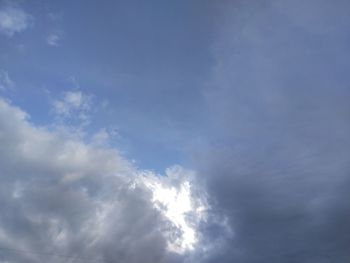 Low angle view of clouds in sky