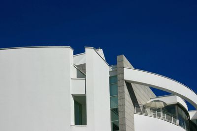 Exterior of modern building against clear blue sky