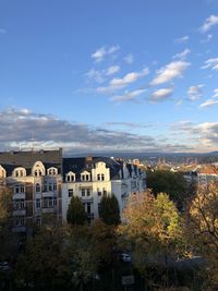 High angle view of townscape against sky