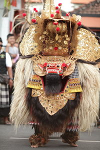 Close-up of decoration with mask