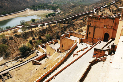 High angle view of amer fort