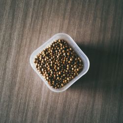 High angle view of breakfast on table