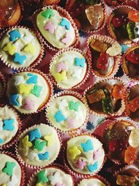 Full frame shot of cupcakes