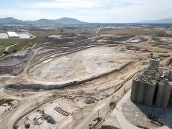 High angle view of landscape against sky