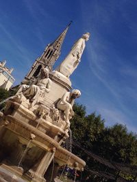 Low angle view of eiffel tower