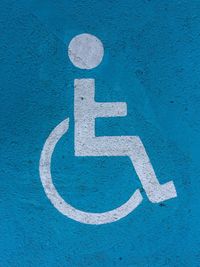 Close-up of disabled sign