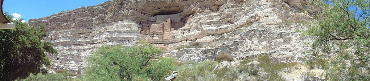 Low angle view of rock formation