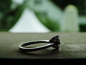 Close-up of eyeglasses on table