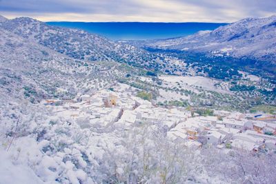 High angle view of landscape against sky